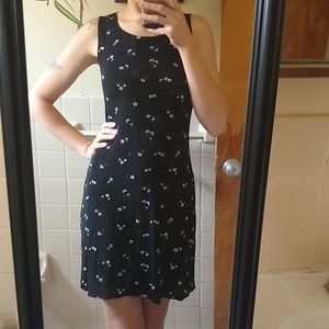 Vintage black floral 90's dress